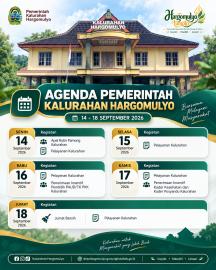 AGENDA PEMERINTAH KALURAHAN HARGOMULYO TANGGAL 14-18 SEPTEMBER 2026